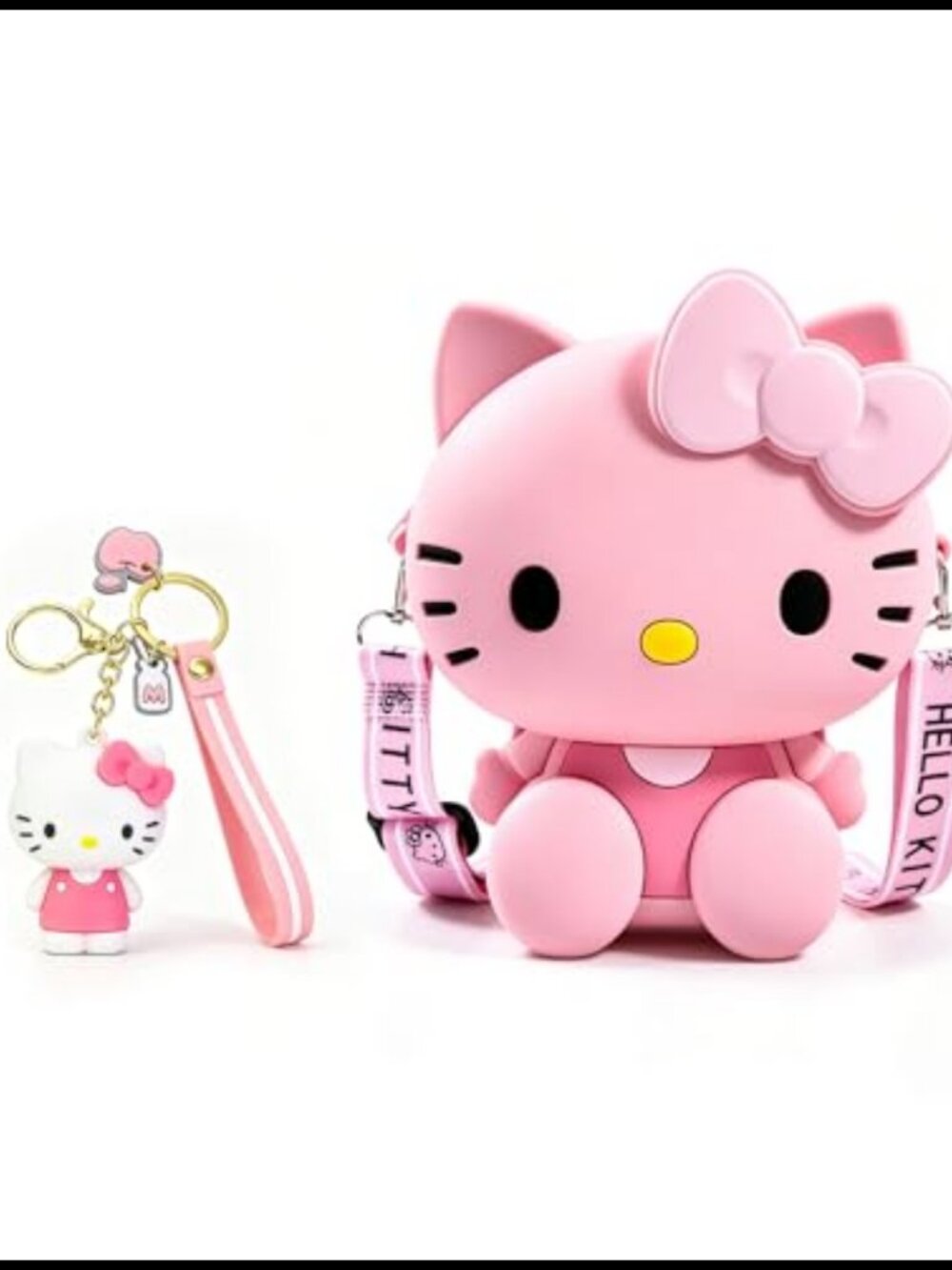 Kids Silicone Crossbody Bag Set 2pc Adjustable Strap Cute